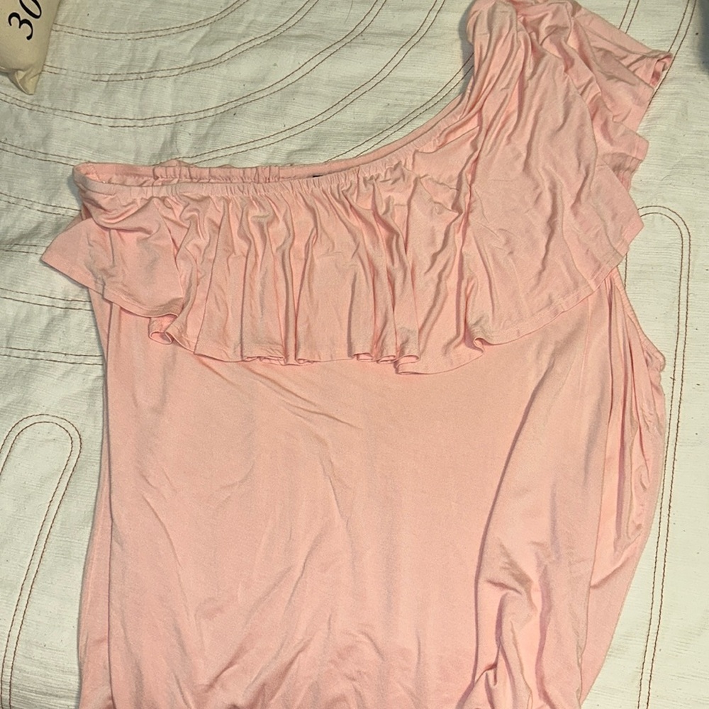 Pale pink one shoulder top size 26